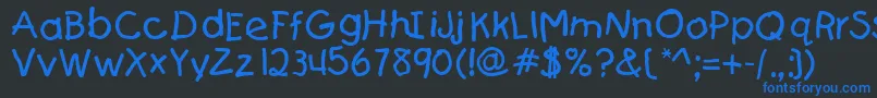 Teslic`sdocument Font – Blue Fonts on Black Background